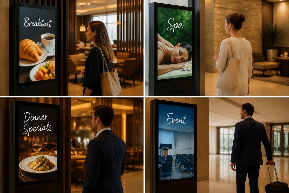 Hotel digital signage content scheduling