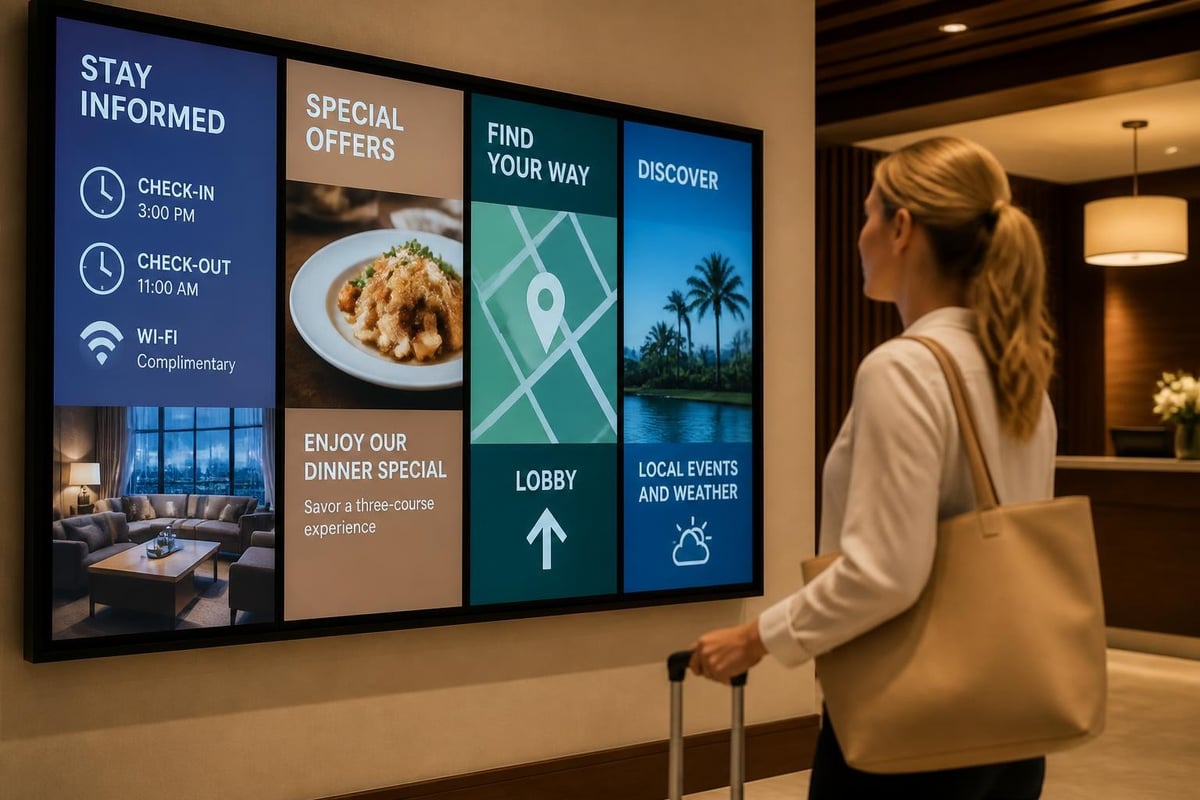 Hotel digital signage content types