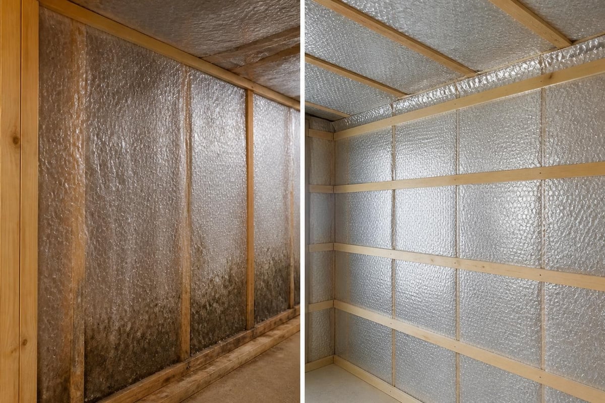 Condensation risks with bubble insulation