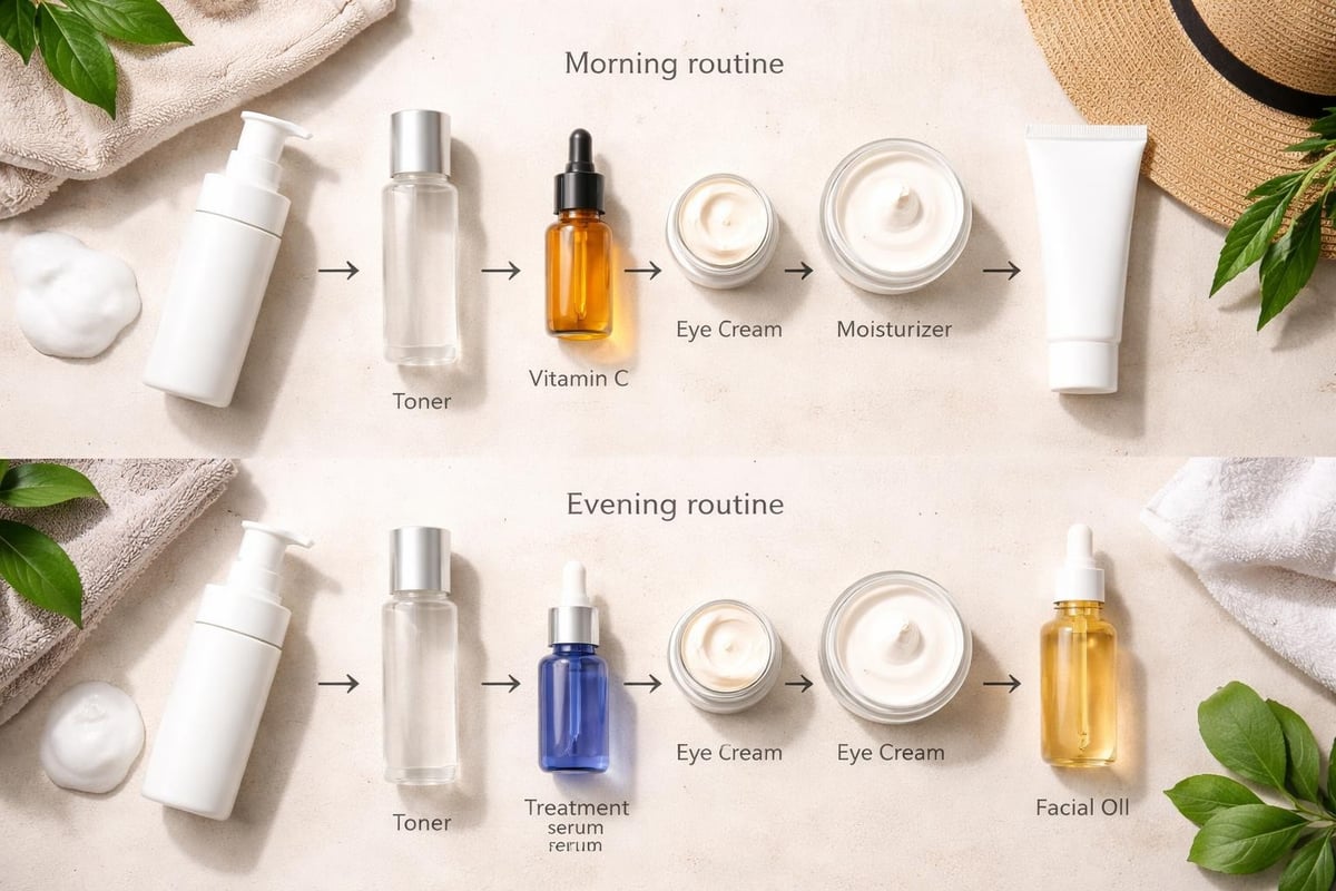 Premium skincare routine layers