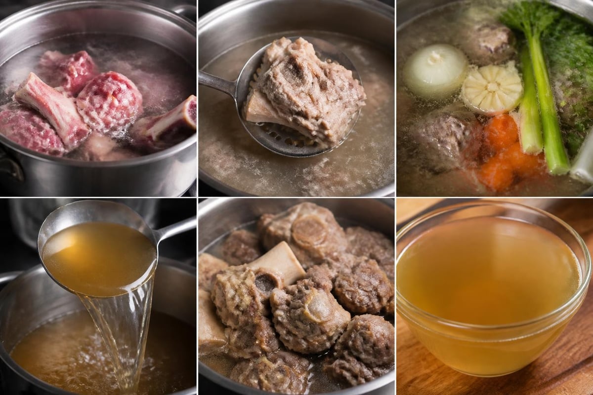 Proses pembuatan kaldu bakso