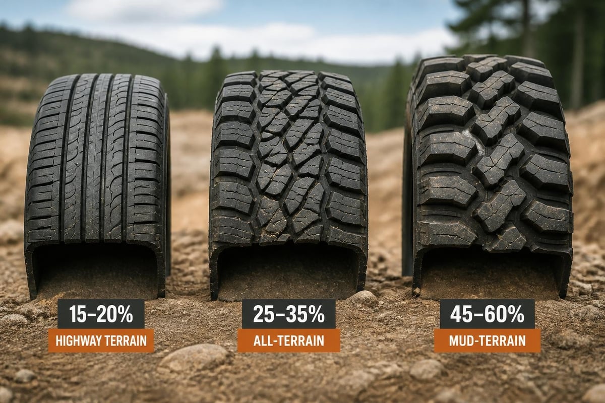 Highway terrain tire tread design