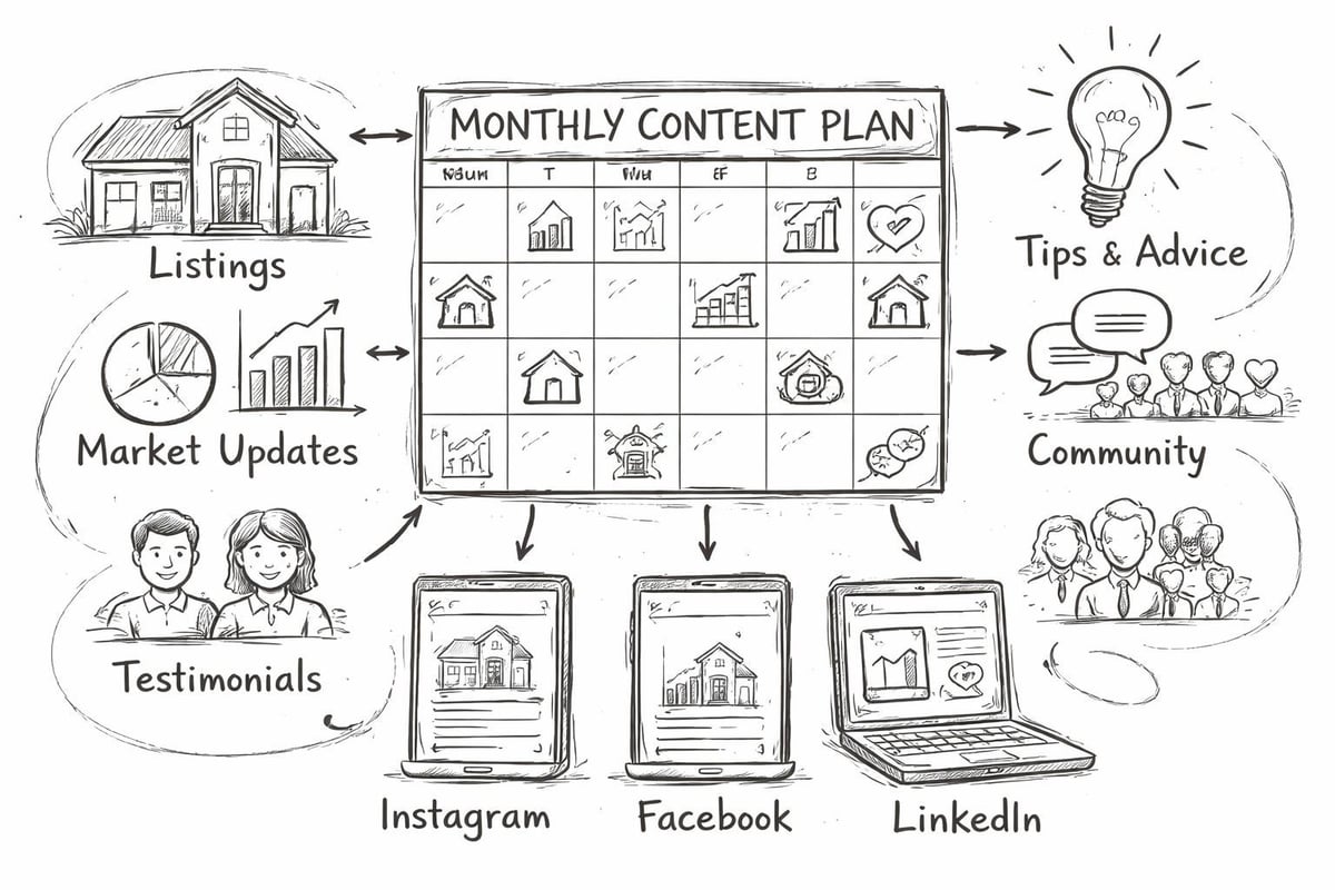 Real estate social media content calendar