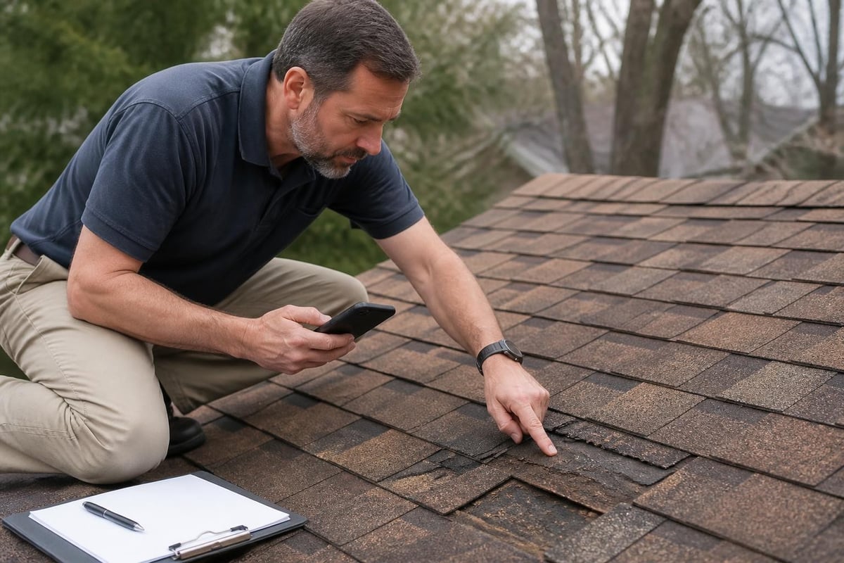 Commercial roof damage assessment process