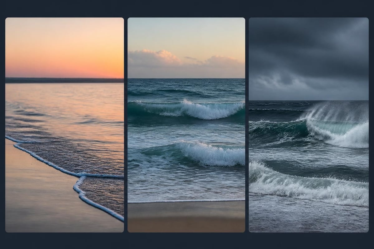 Ocean wave pattern characteristics