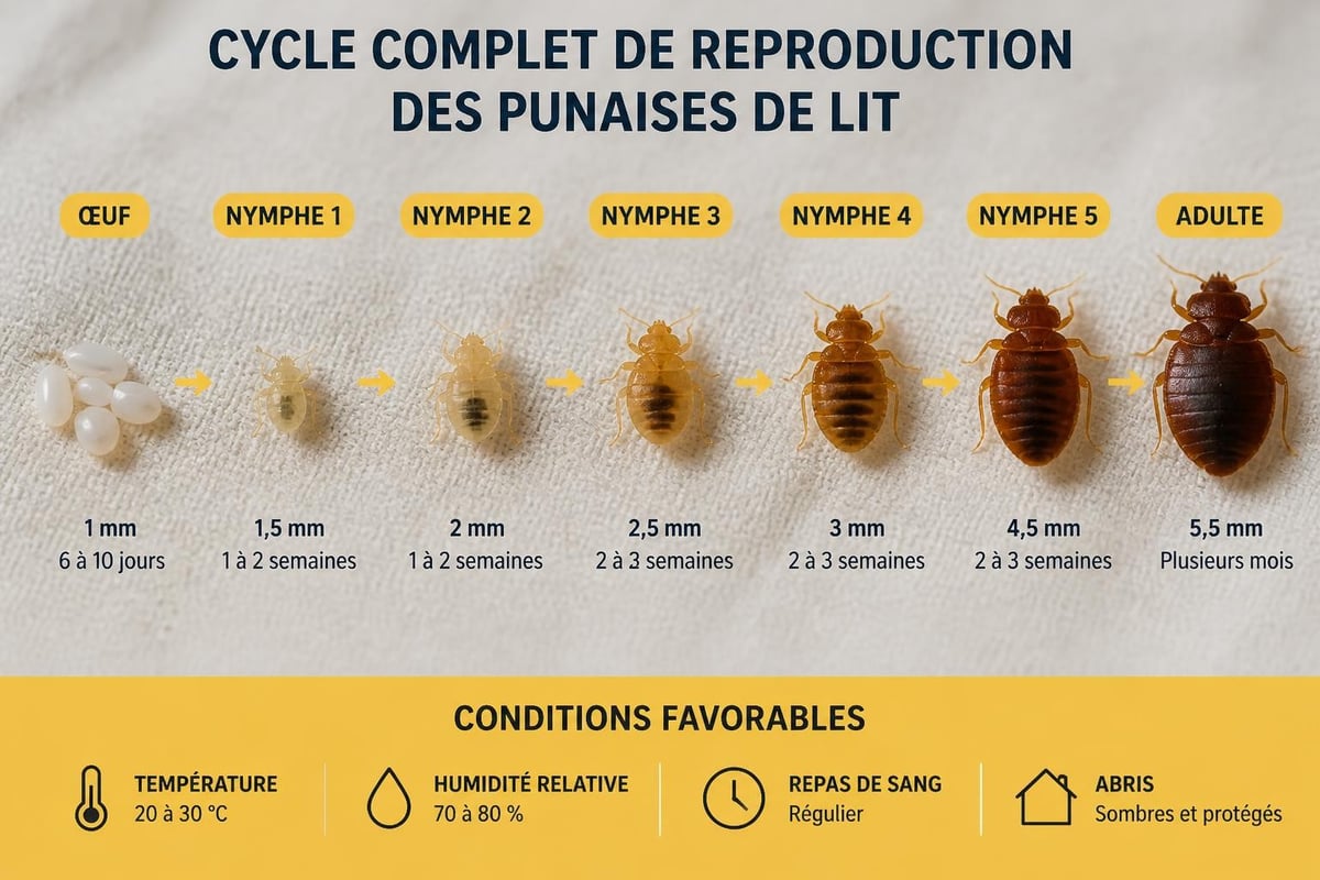 Cycle de vie des punaises de lit