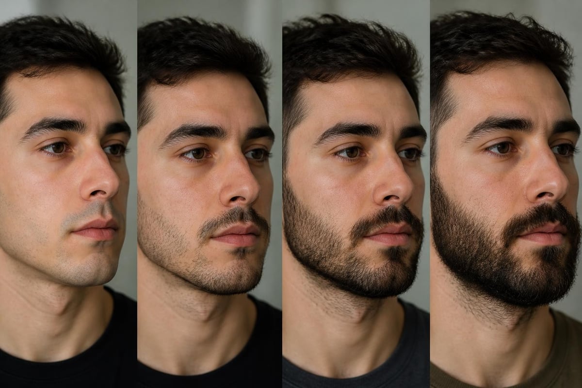 Sebum production vs beard growth timeline