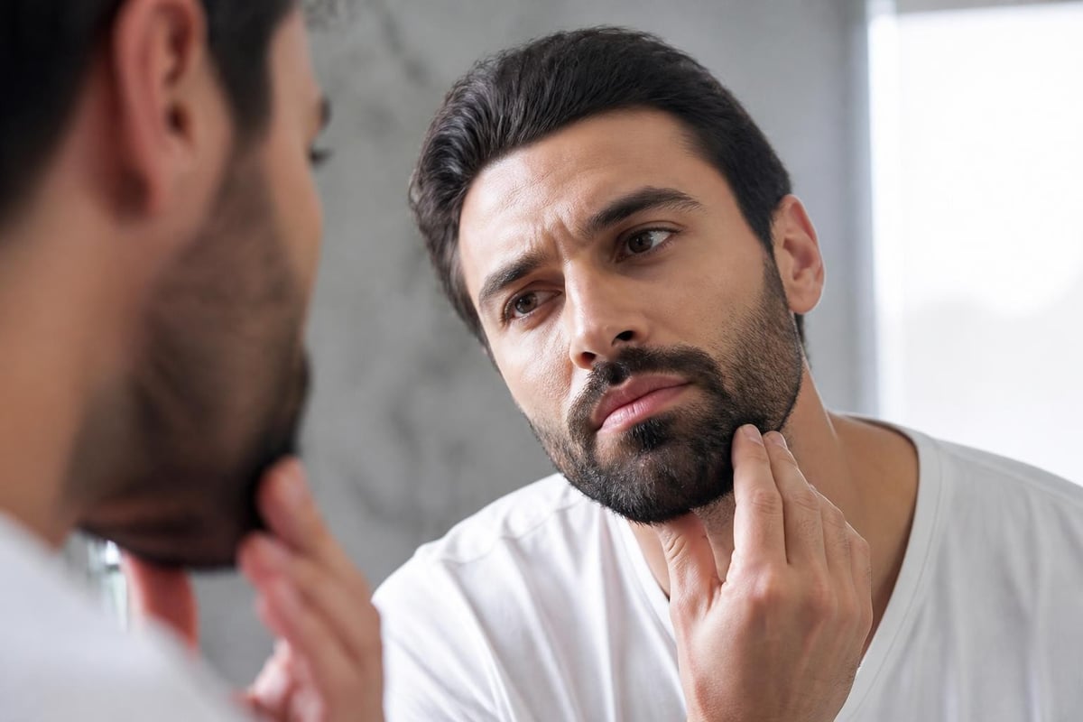 Beard itch diagnosis flowchart