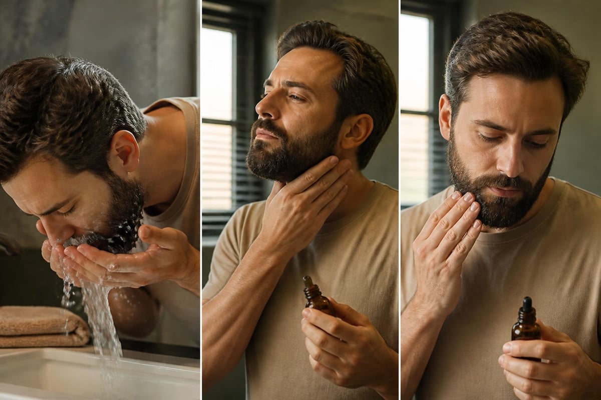 Multi-step beard care routine