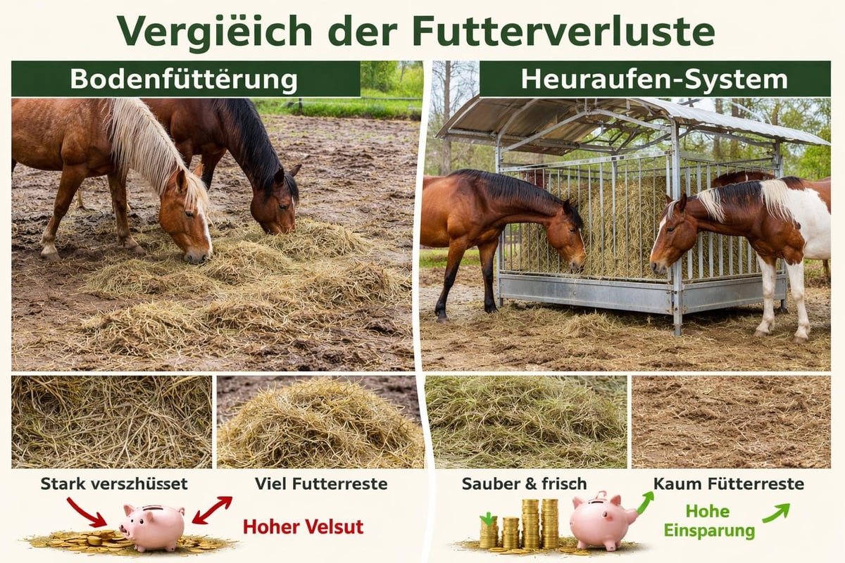 Futterverschwendung Vergleich