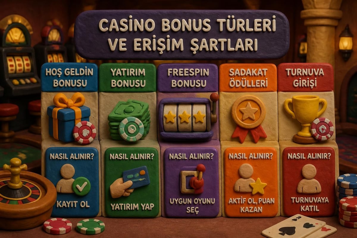 Casino bonus türleri ve erişim
