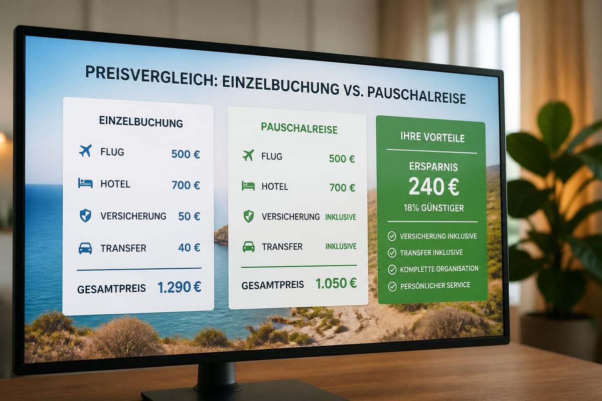 Vergleich einzelne vs. kombinierte Buchung