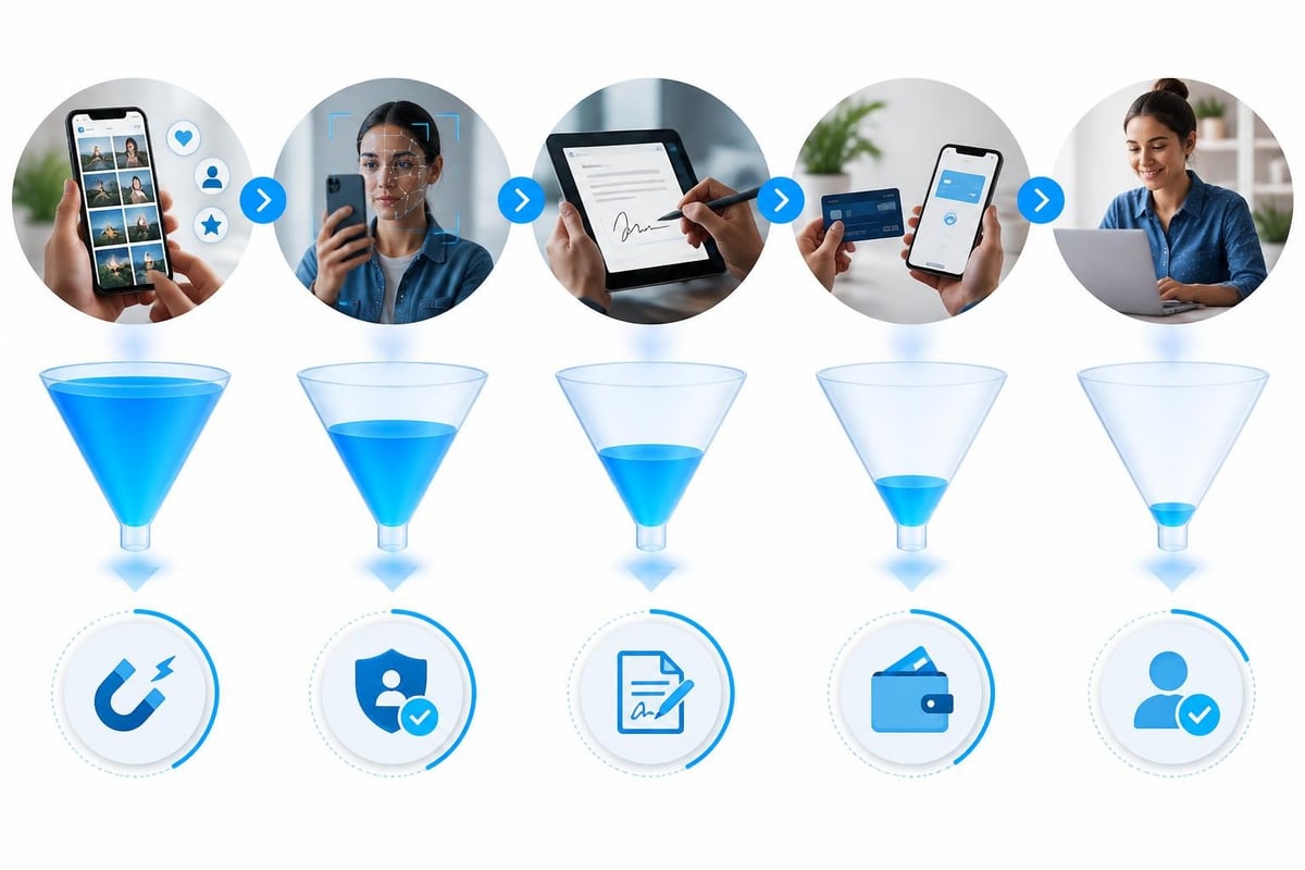 Sign-up flow stages for creator onboarding