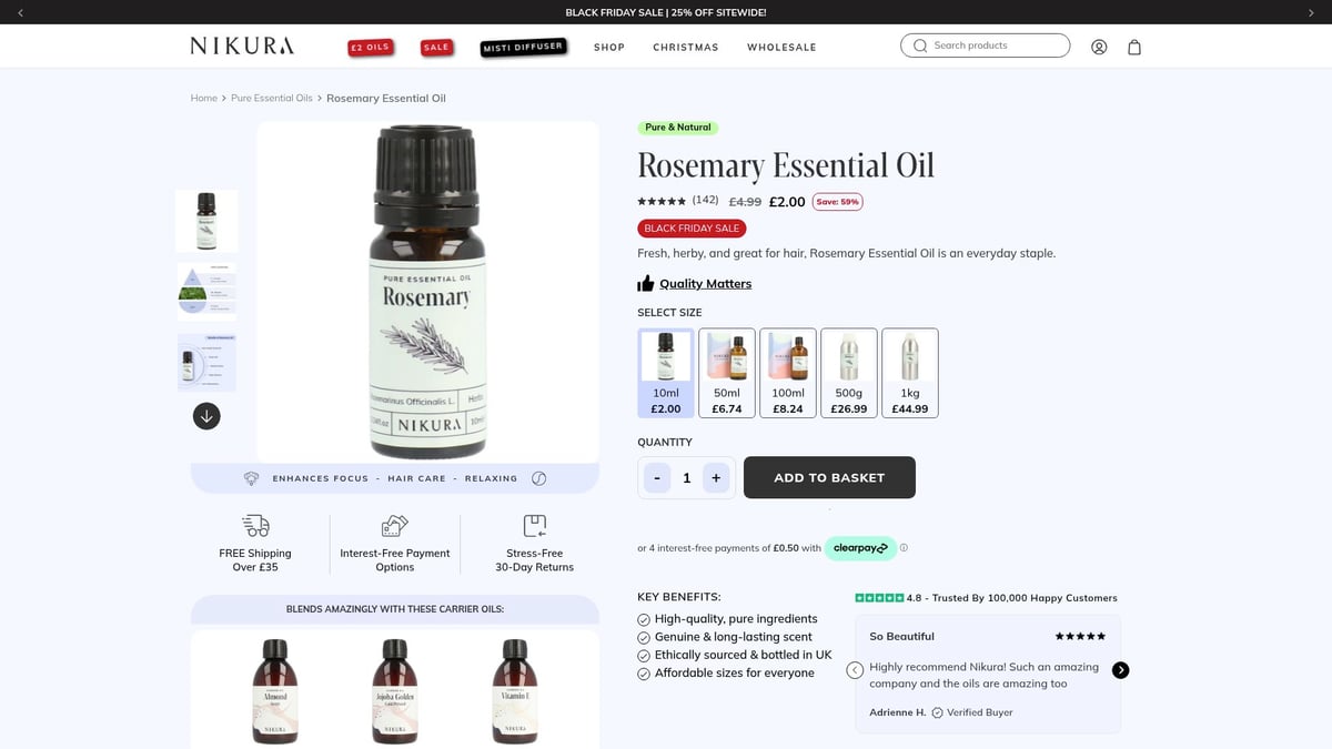 7 Top Picks for Beard Growth Best Oil in 2026 - Nikura Rosemary Essential Oil