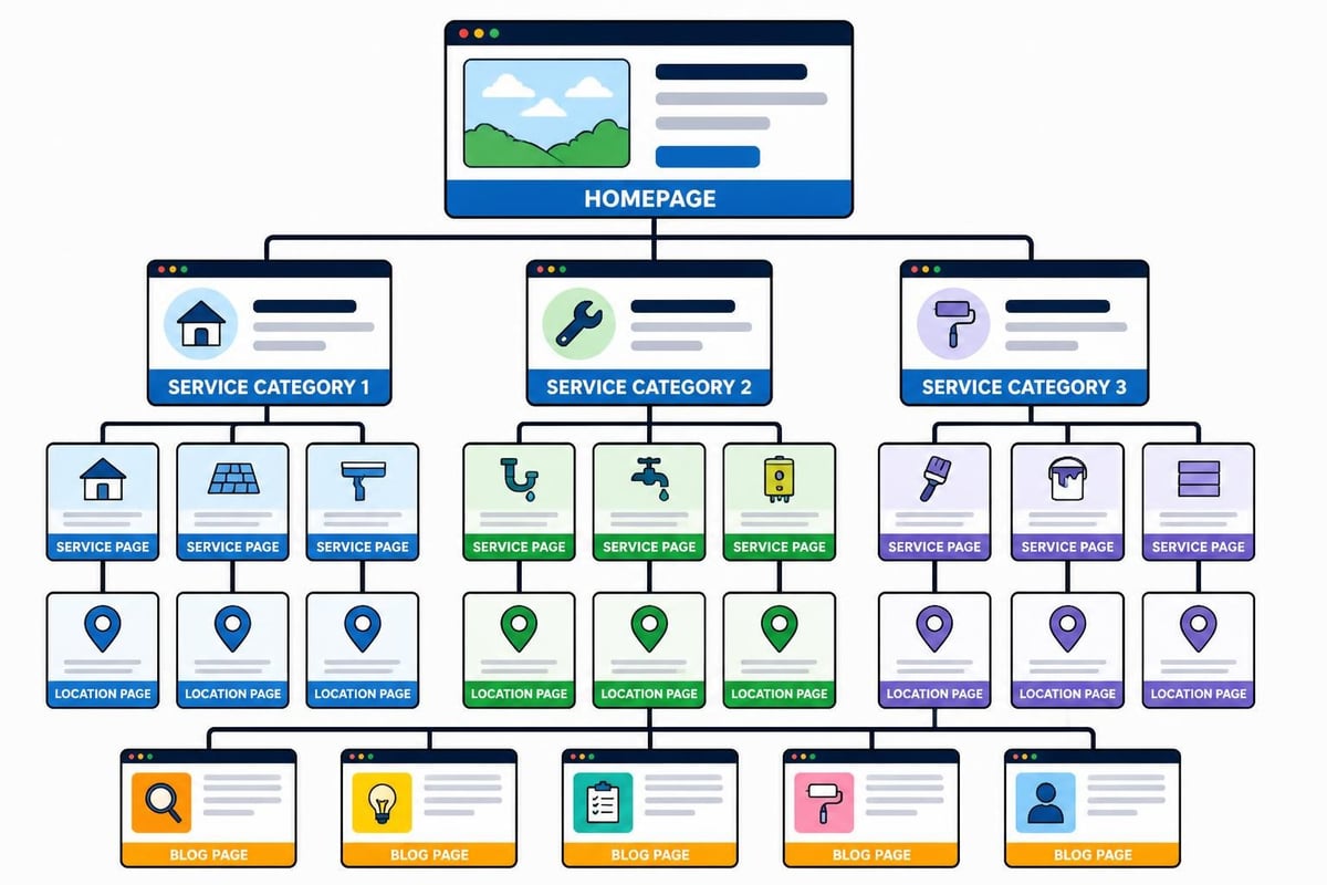Website structure for contractor SEO