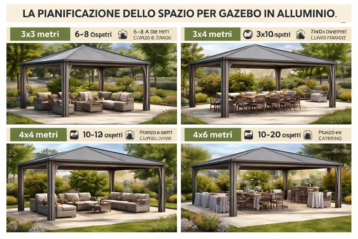 Configurazioni dimensionali gazebo