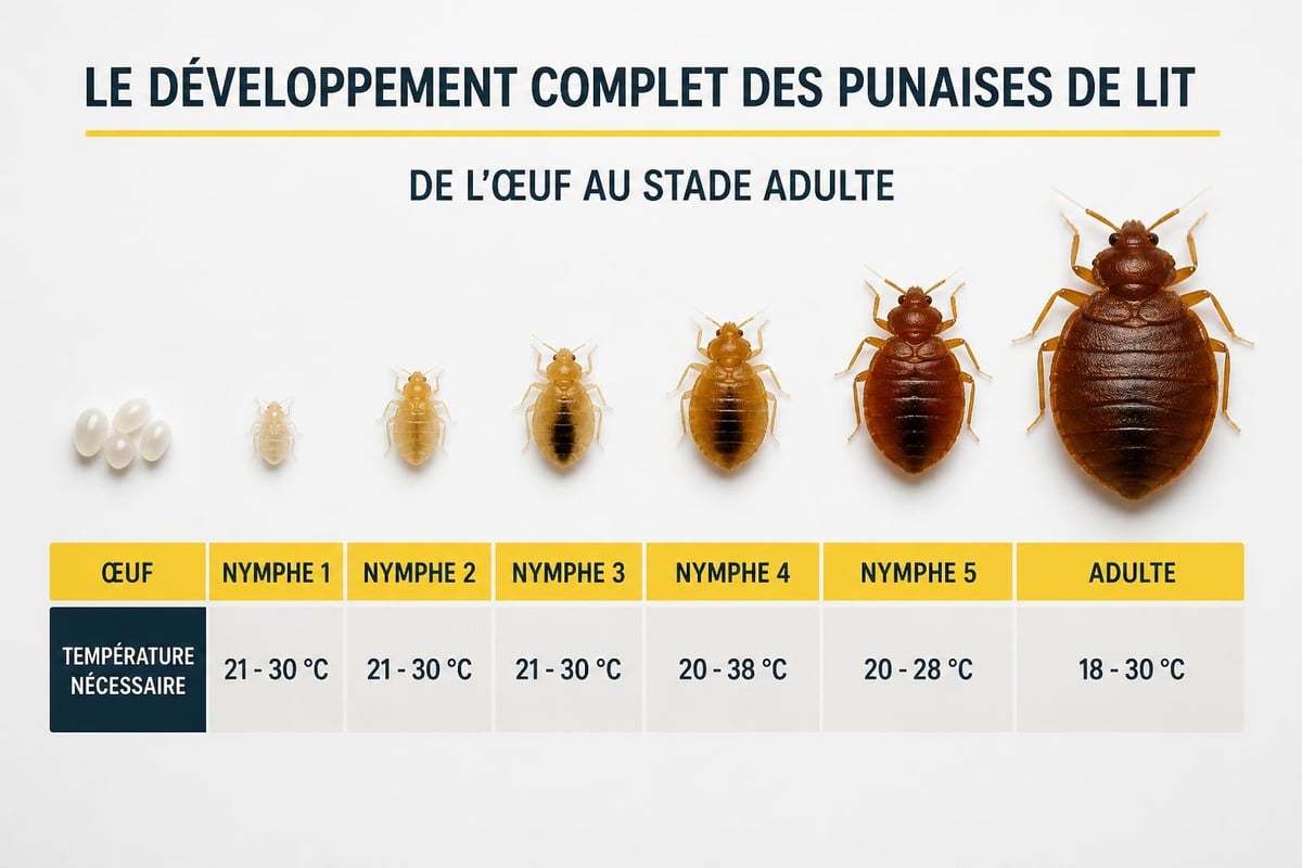 Cycle de vie punaise de lit
