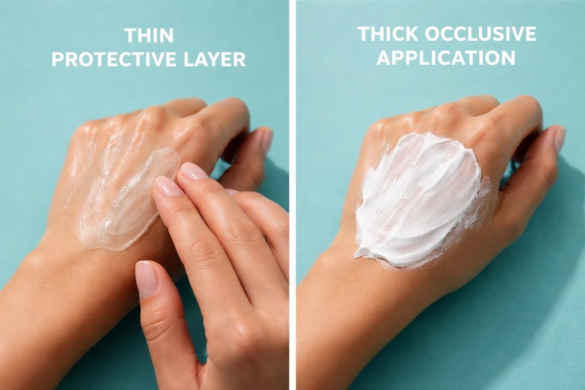 Barrier cream application technique