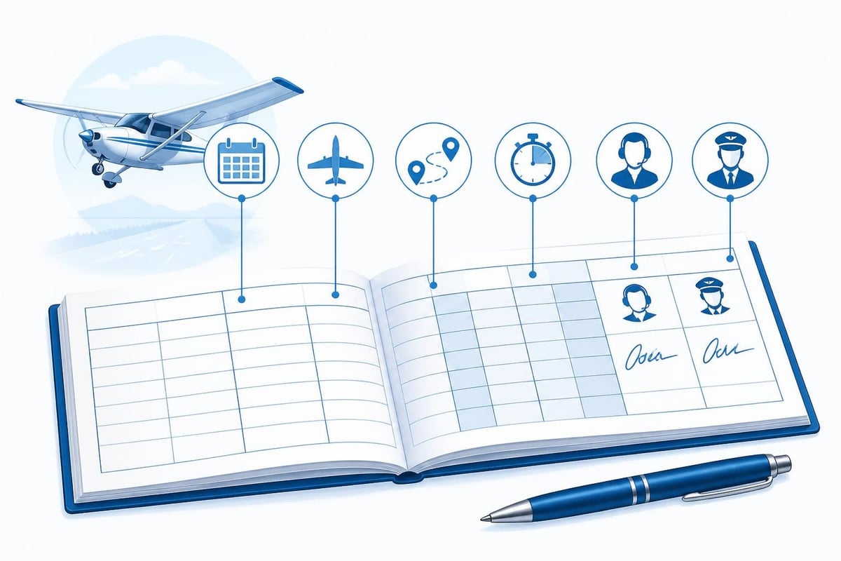 Flying log book entry fields