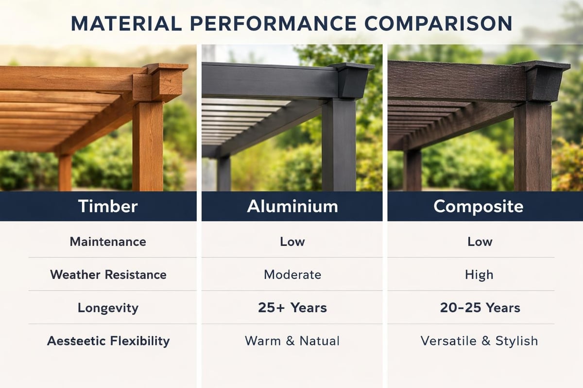 Material comparison for outdoor structures