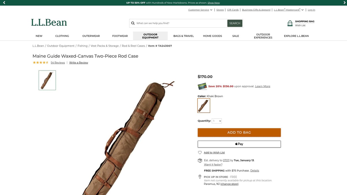 Top 10 Unique Fishing Gifts For Men in 2026 - Maine Guide Waxed-Canvas Two-Piece Rod Case – L.L.Bean