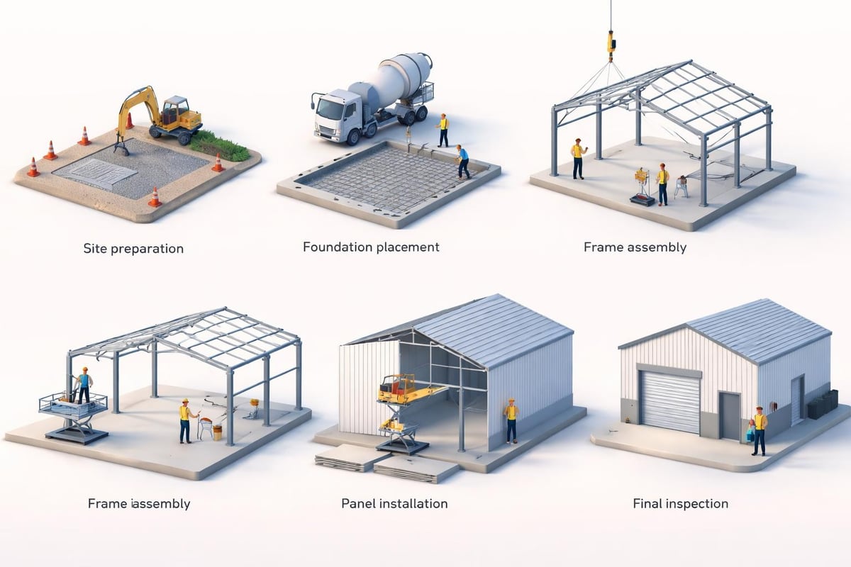 Metal building installation steps