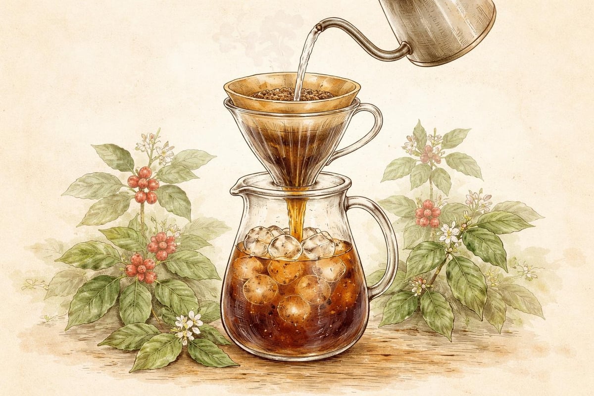 Iced pour over process