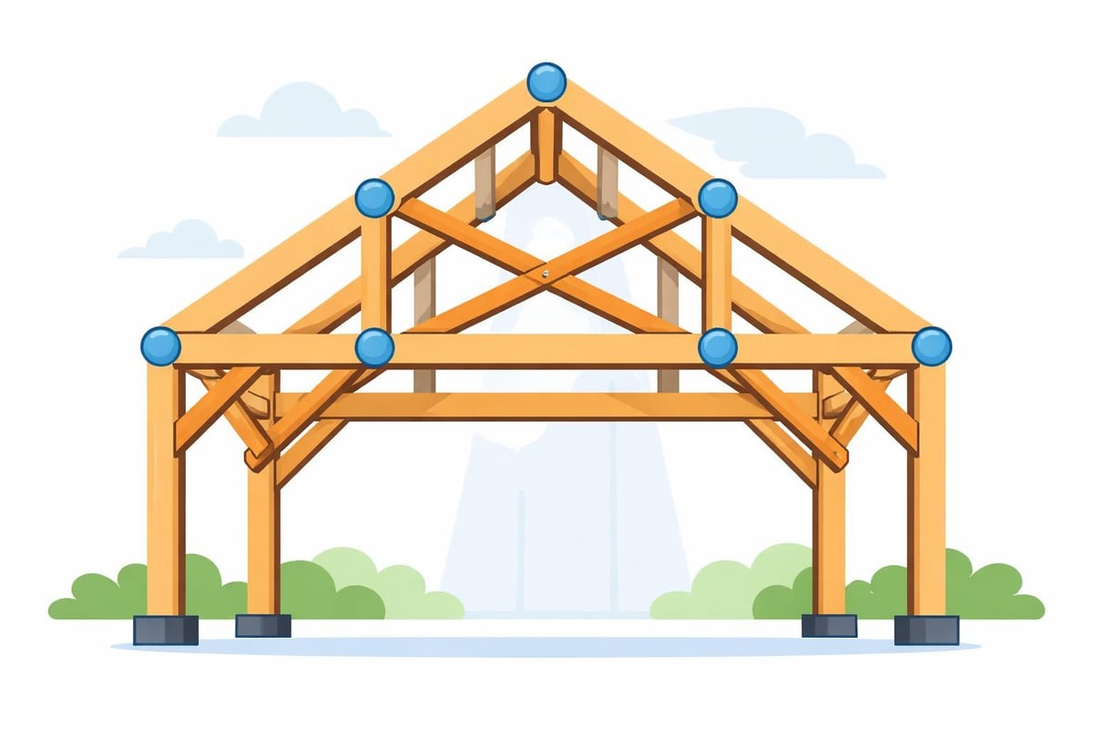 Timber frame bracing system detail