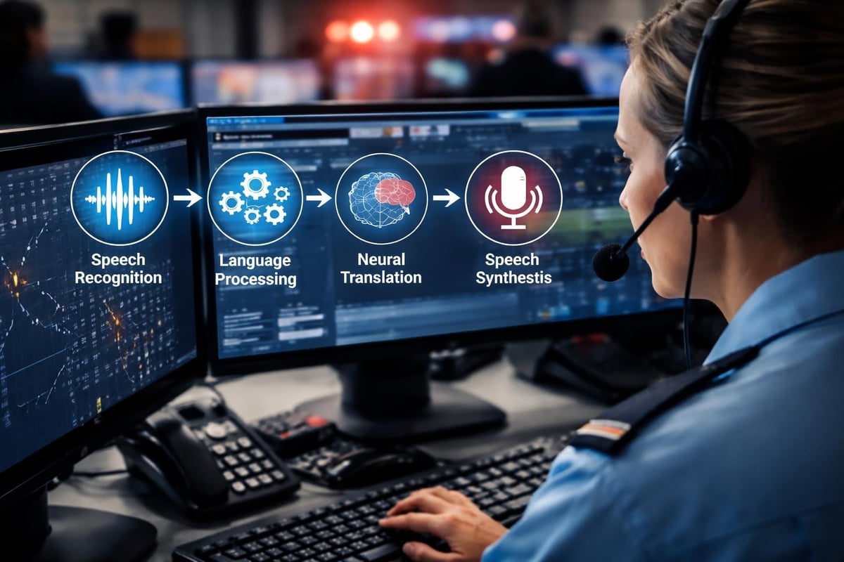 Real-time translation workflow diagram