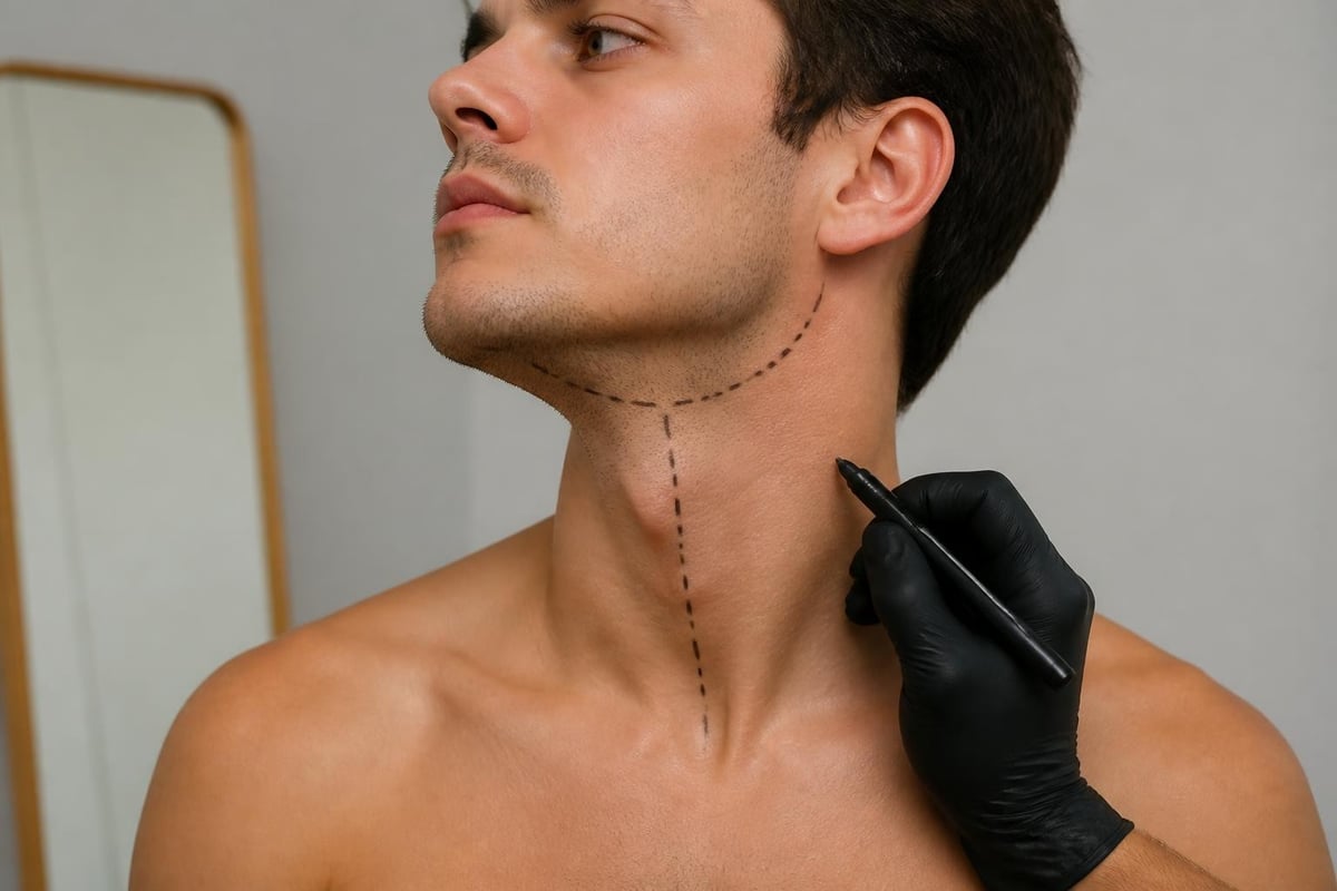 Beard neckline placement