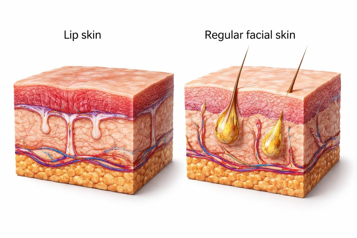 Lip skin structure and moisture loss