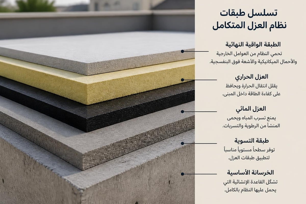 طبقات نظام العزل المائي والحراري