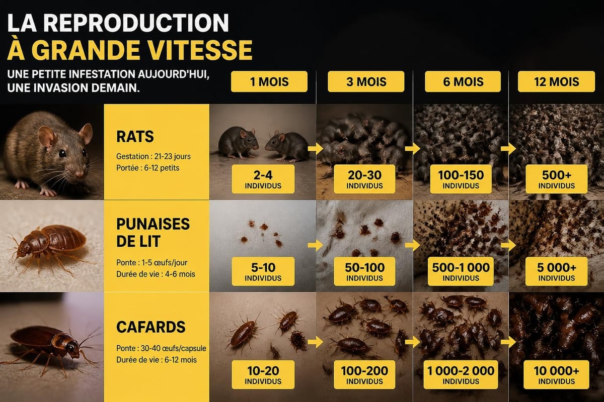 Cycle de reproduction des nuisibles