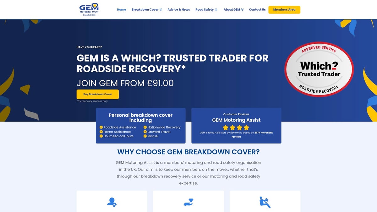 Top 7 Best Car Breakdown Service Options for 2026 - GEM Motoring Assist