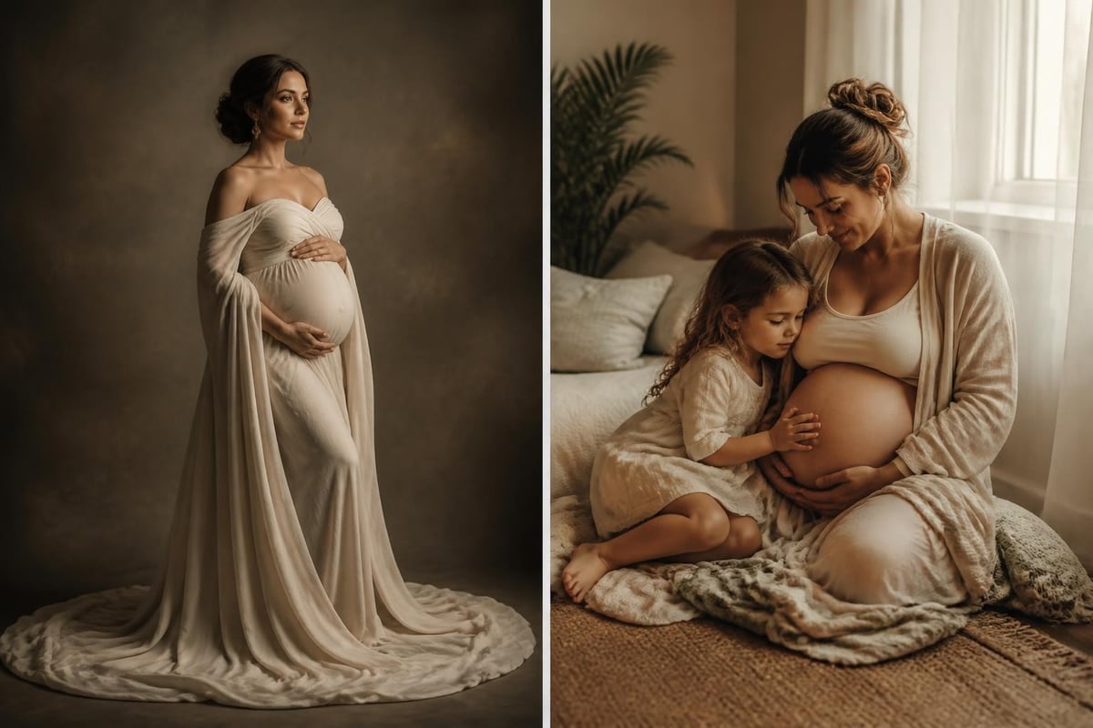 Maternity photography styles comparison