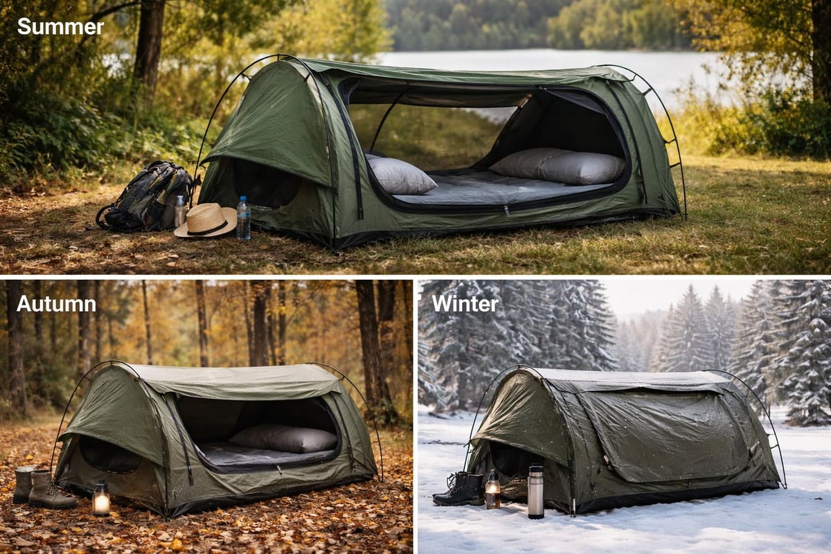 Seasonal camping setup