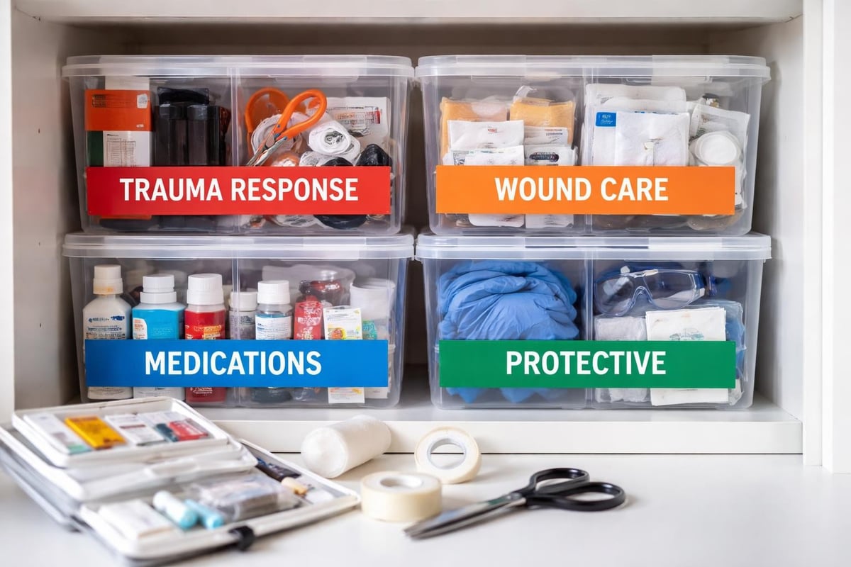 First aid box organization system