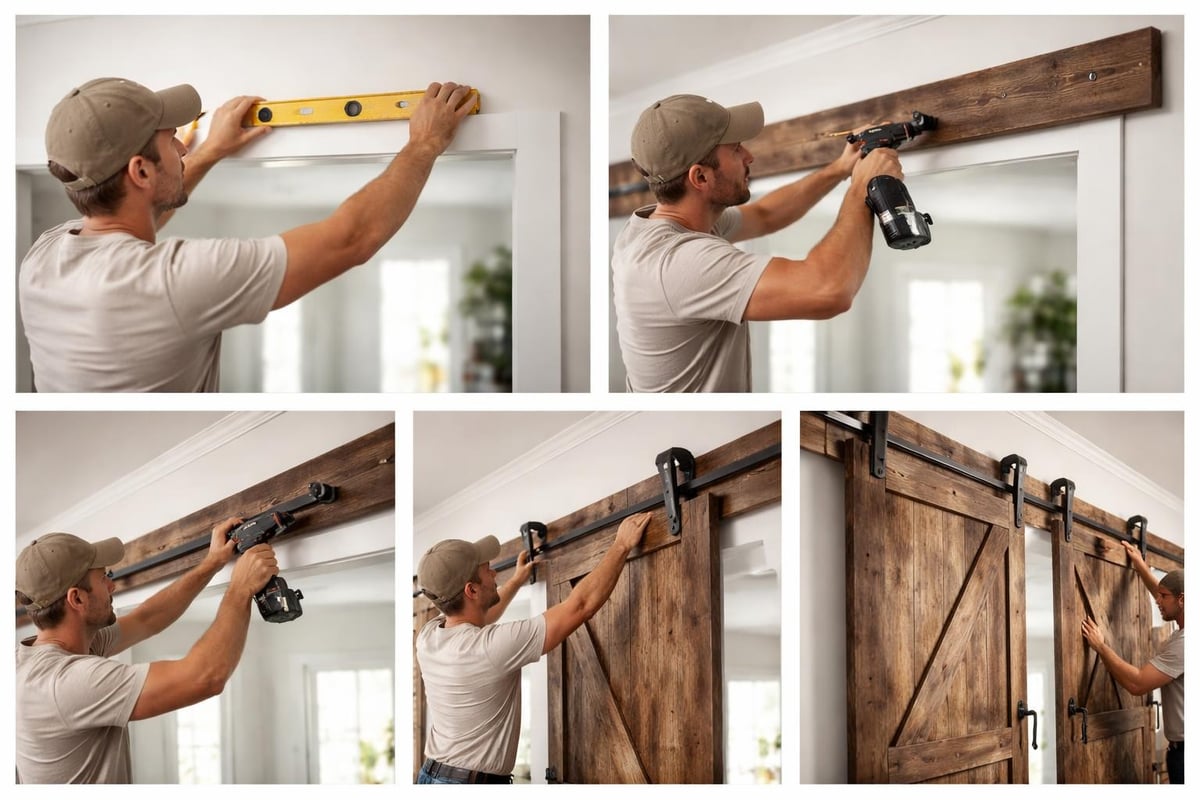 Barnwood door installation process