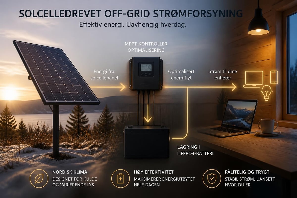 Solcellelading av bærbar strømstasjon