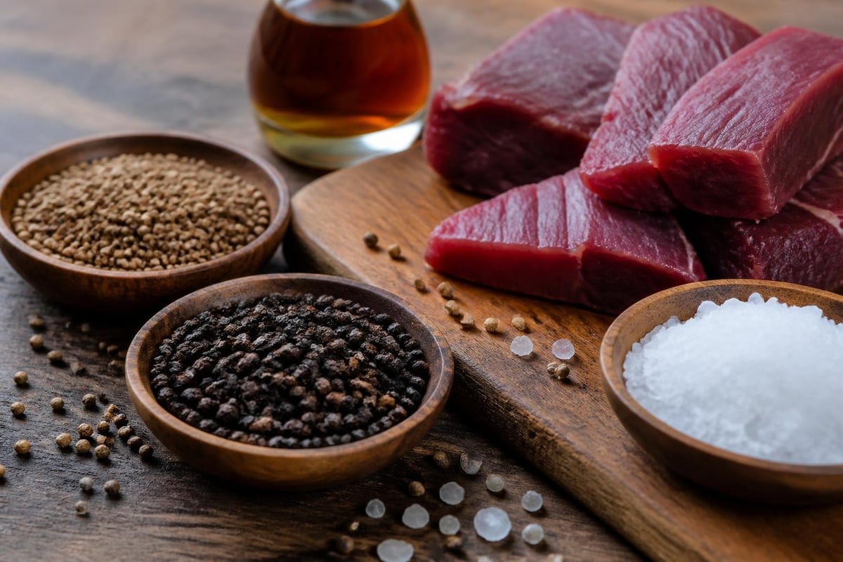Traditional biltong spice blend components