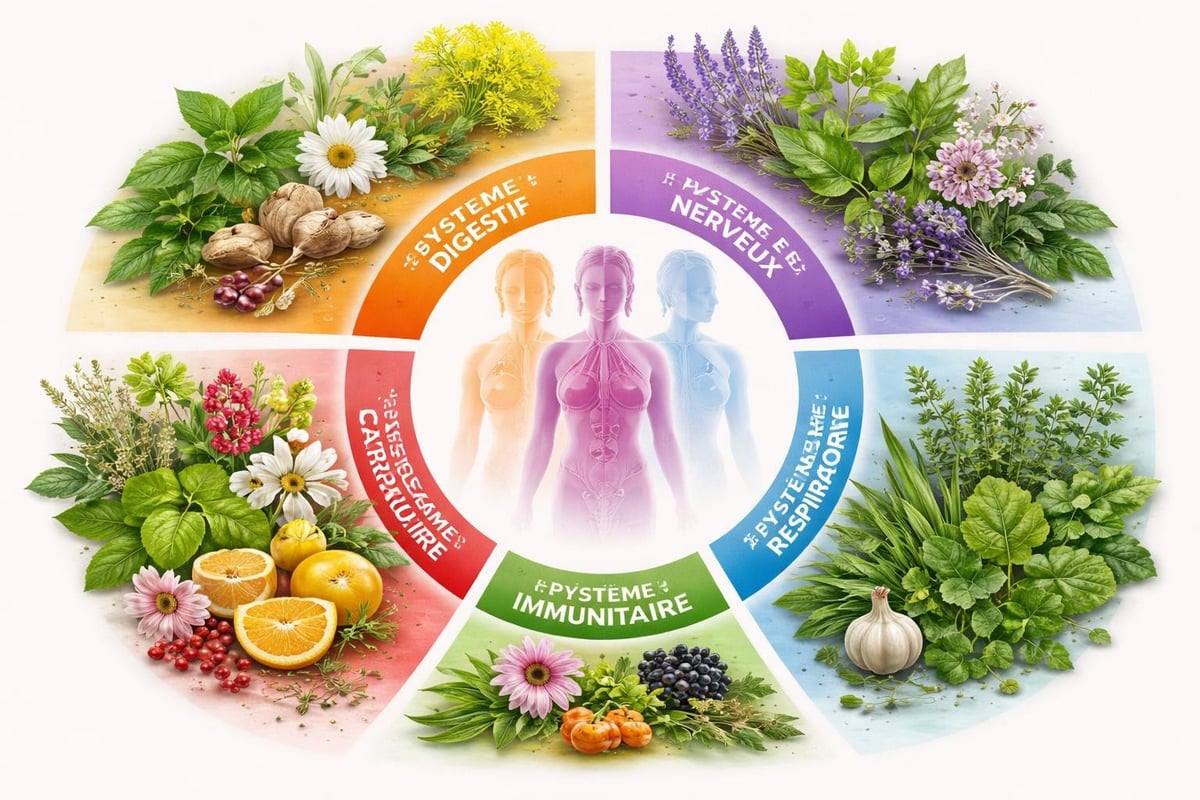 Organisation des plantes médicinales par systèmes corporels