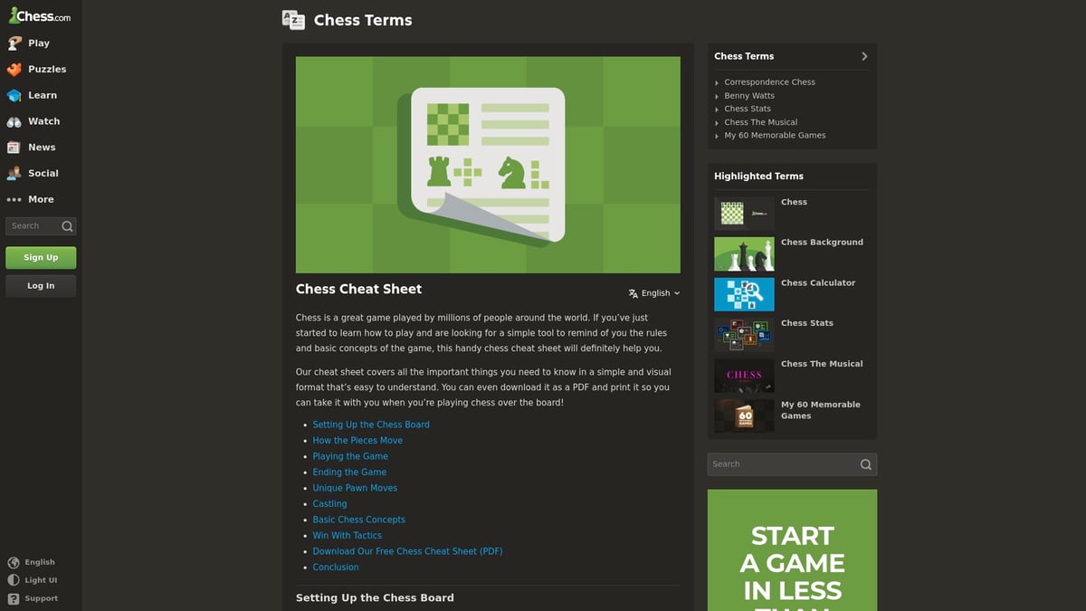 Top 7 Chess PDF Resources to Boost Your Game in 2026 - Chess.com’s Free Chess Cheat Sheet PDF