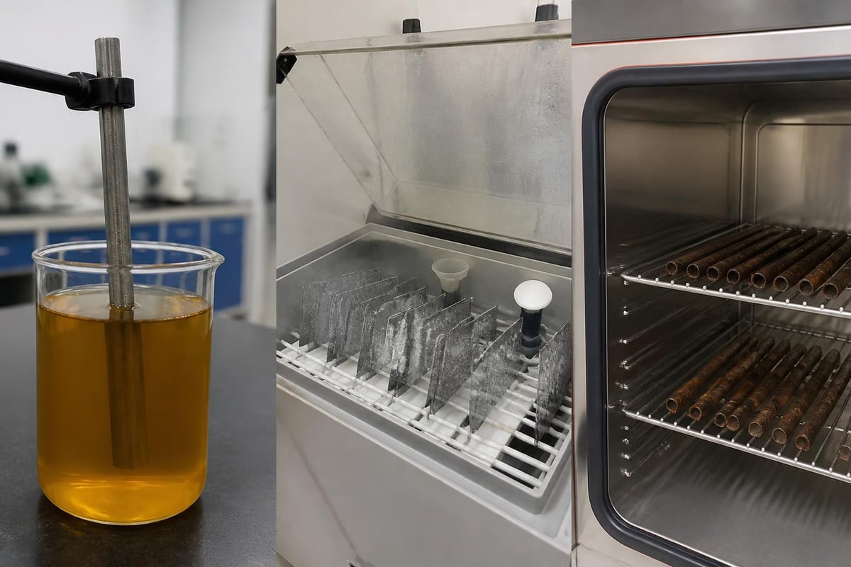 Rust preventive oil testing procedures