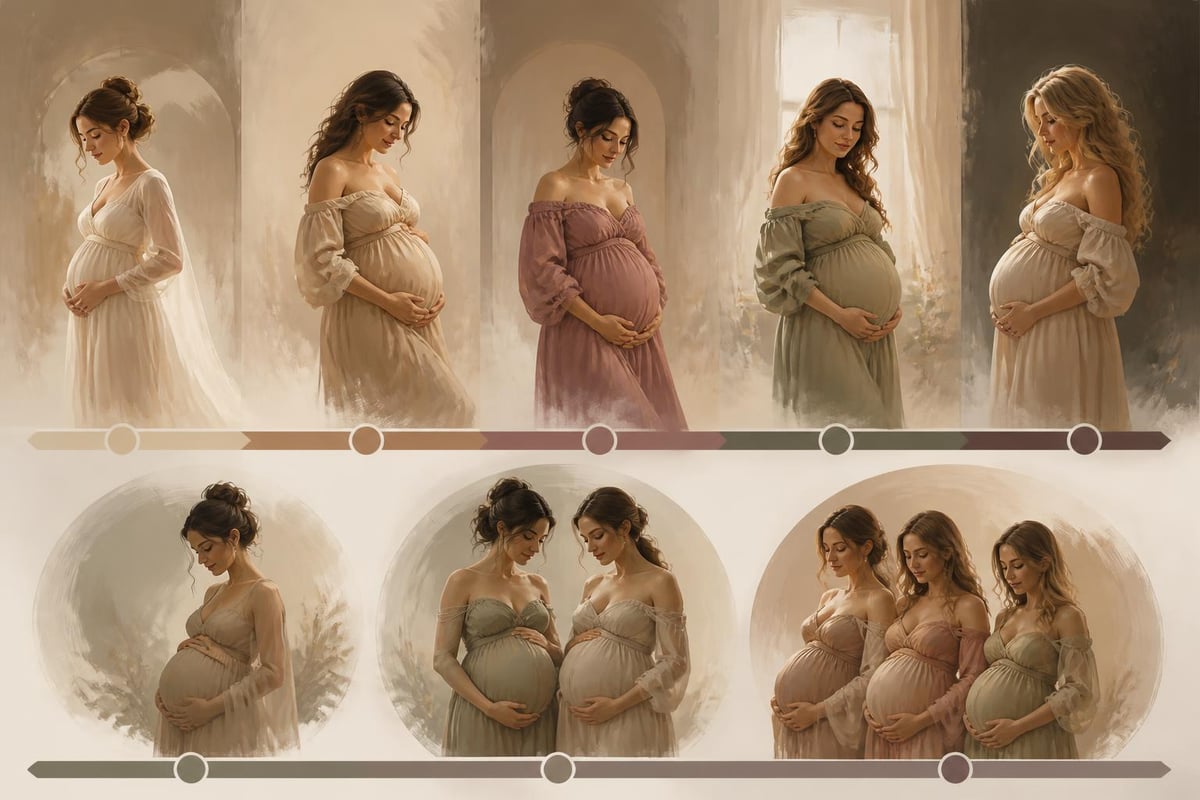 Optimal timing windows for maternity portraits