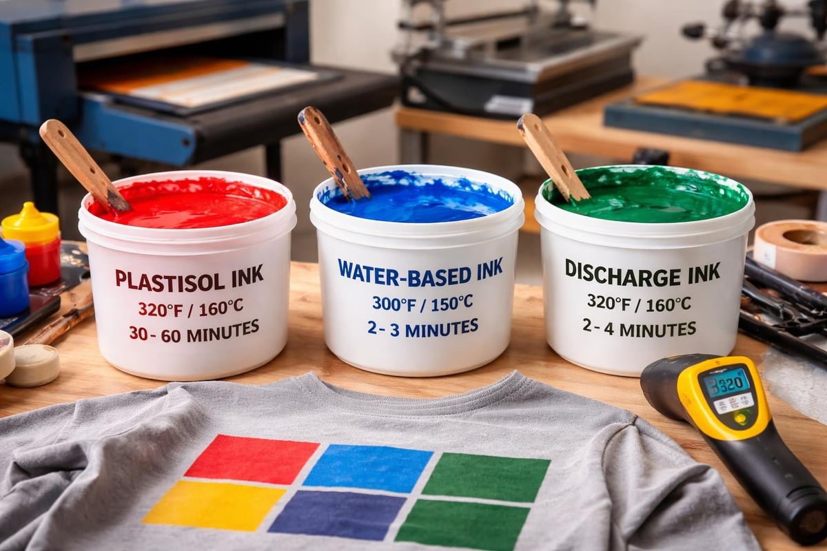 Ink curing temperatures