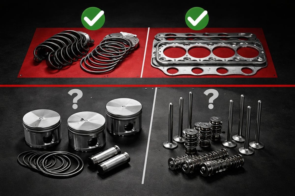 Engine component replacement checklist