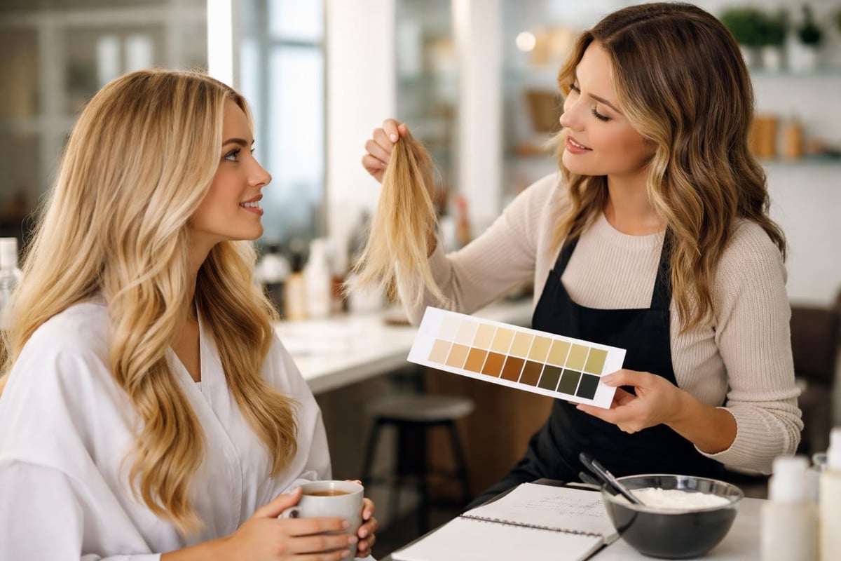 Blonde hair color consultation