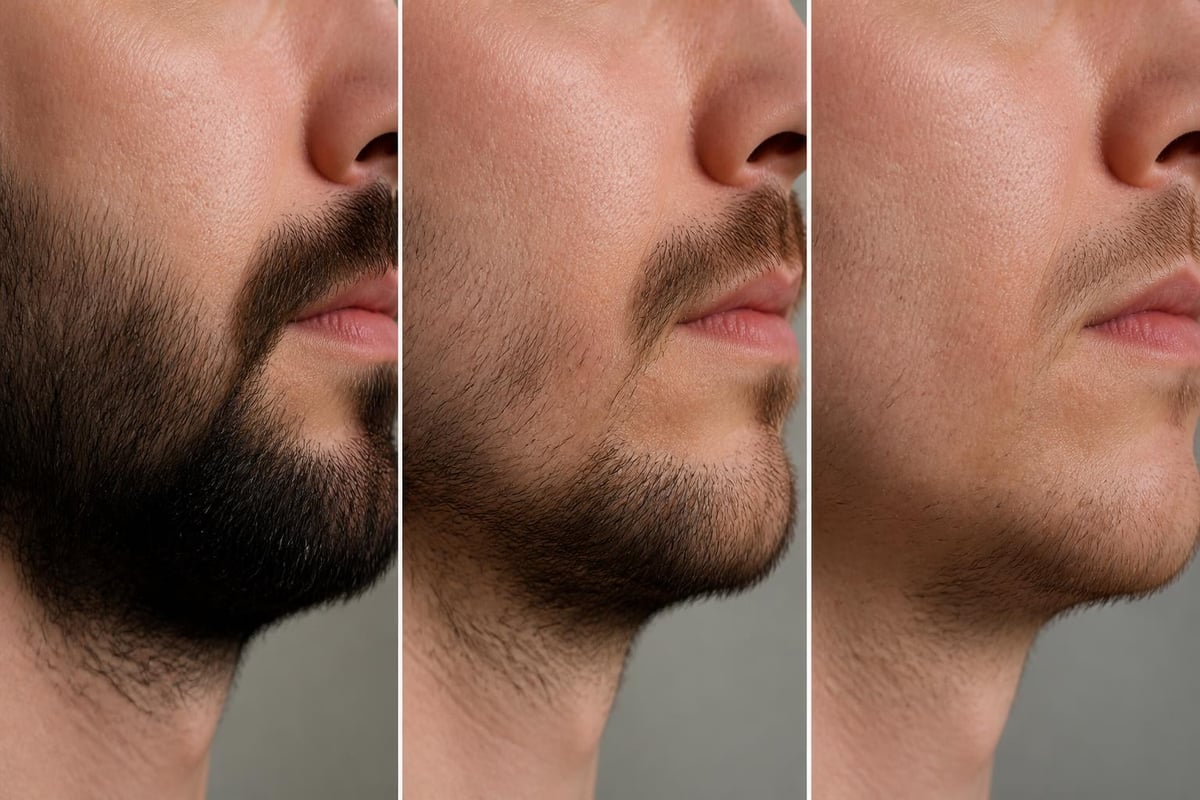 Beard follicle growth cycle phases