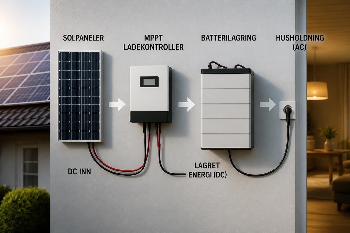Solcellelading av batteribank