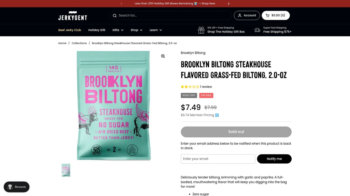 7 Must-Try Best Biltong Picks in New Zealand for 2026 - Brooklyn Biltong Steakhouse Flavour